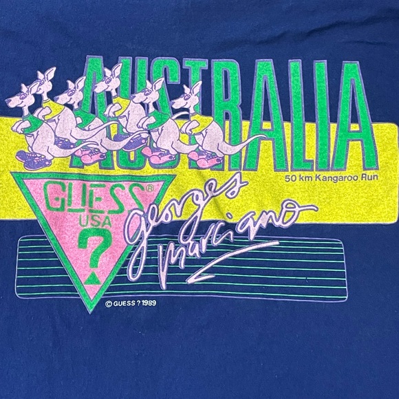 Vintage 1989 Men’s L Guess Jeans USA Single Stitch Graphic T-Shirt Rare - Picture 2 of 9